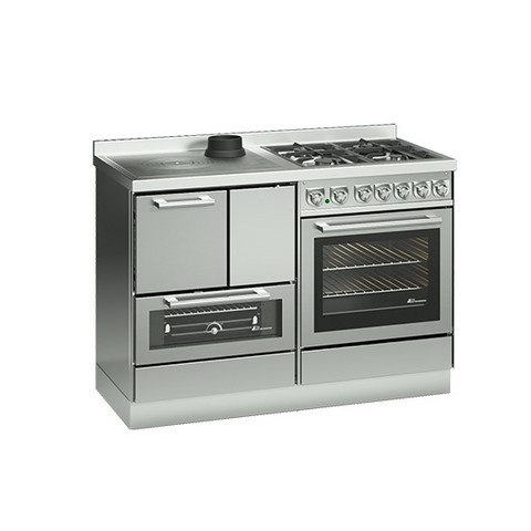 cuisinière à bois et gaz demanincor MB120 inox