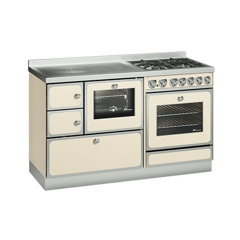 Monobloc Cuisinière à bois et gaz DeManincor classica ivoire mb140