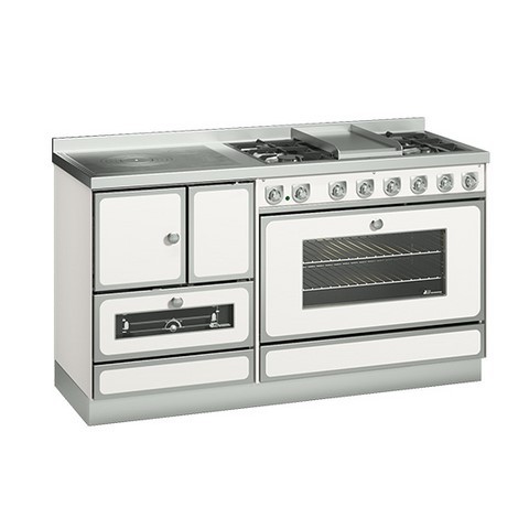 cuisinière à bois et gaz demanincor 156 blanc